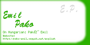 emil pako business card